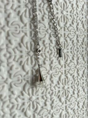 STEELX Delicate Silver Drop Pendant Necklace - Clear Stone
